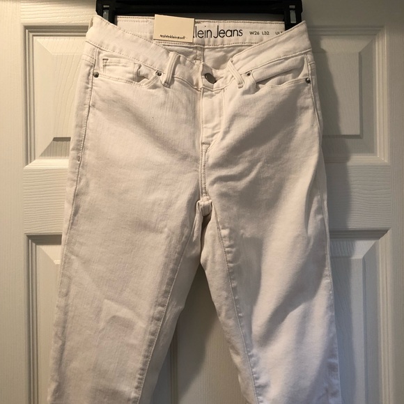 Calvin Klein Jeans White Cotton Skinny Jeans